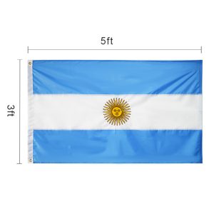 Argentine Embroidered Flag 3ft x 5ft, Single Layer Double Sided Embroidery - Image 6