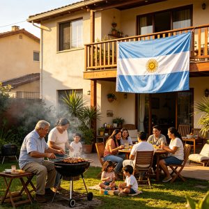 Argentine Embroidered Flag 3ft x 5ft, Single Layer Double Sided Embroidery